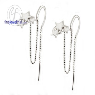 ต่างหูดาว-ต่างหูเงิน-เงินแท้ 925-ออกแบบพิเศษ-Silver-Design-Earring-finejewelthai - E107400-2