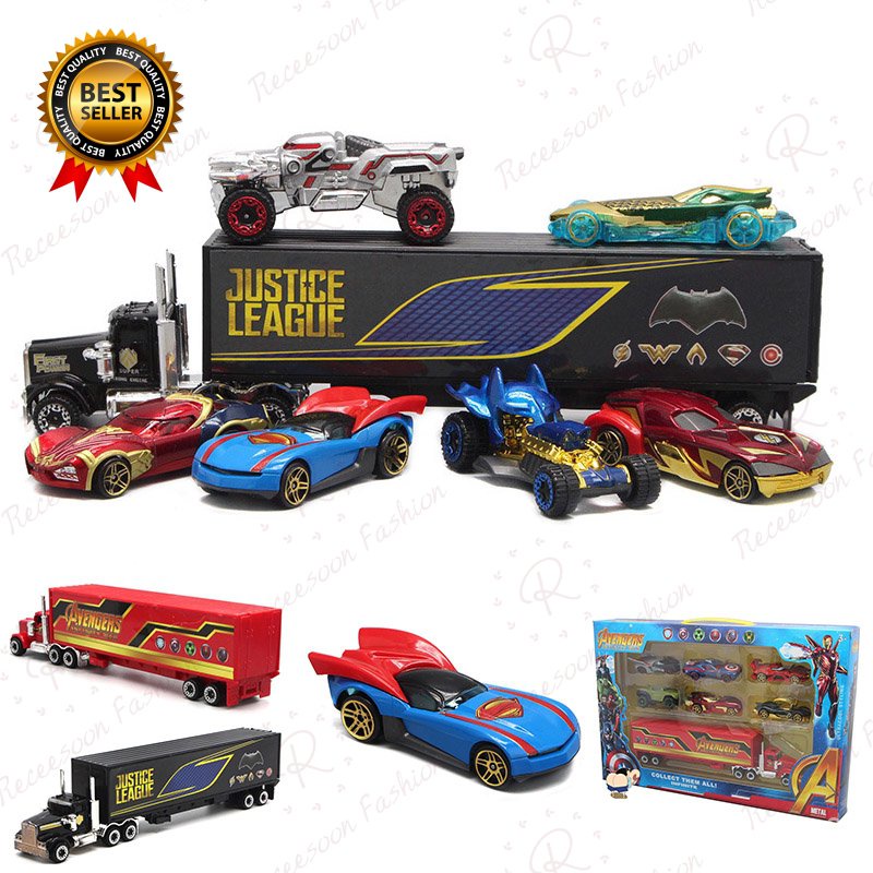 (Starting)Marvel Avengers Racing Set Alloy Vehicle Model Kids Superhero Car Toys Boys Birthday