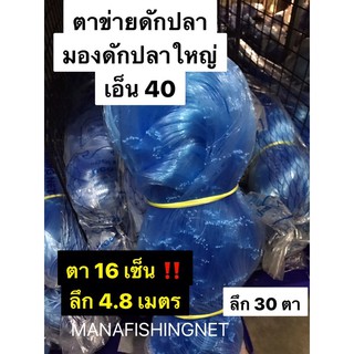 ข่ายดักปลา 📌 ตาใหญ่สุด 16 เซ็น เอ็น 40 ‼️ #มอง #ด่าง #ข่าย ลึก 30 ตา ป้าย 180 เมตร