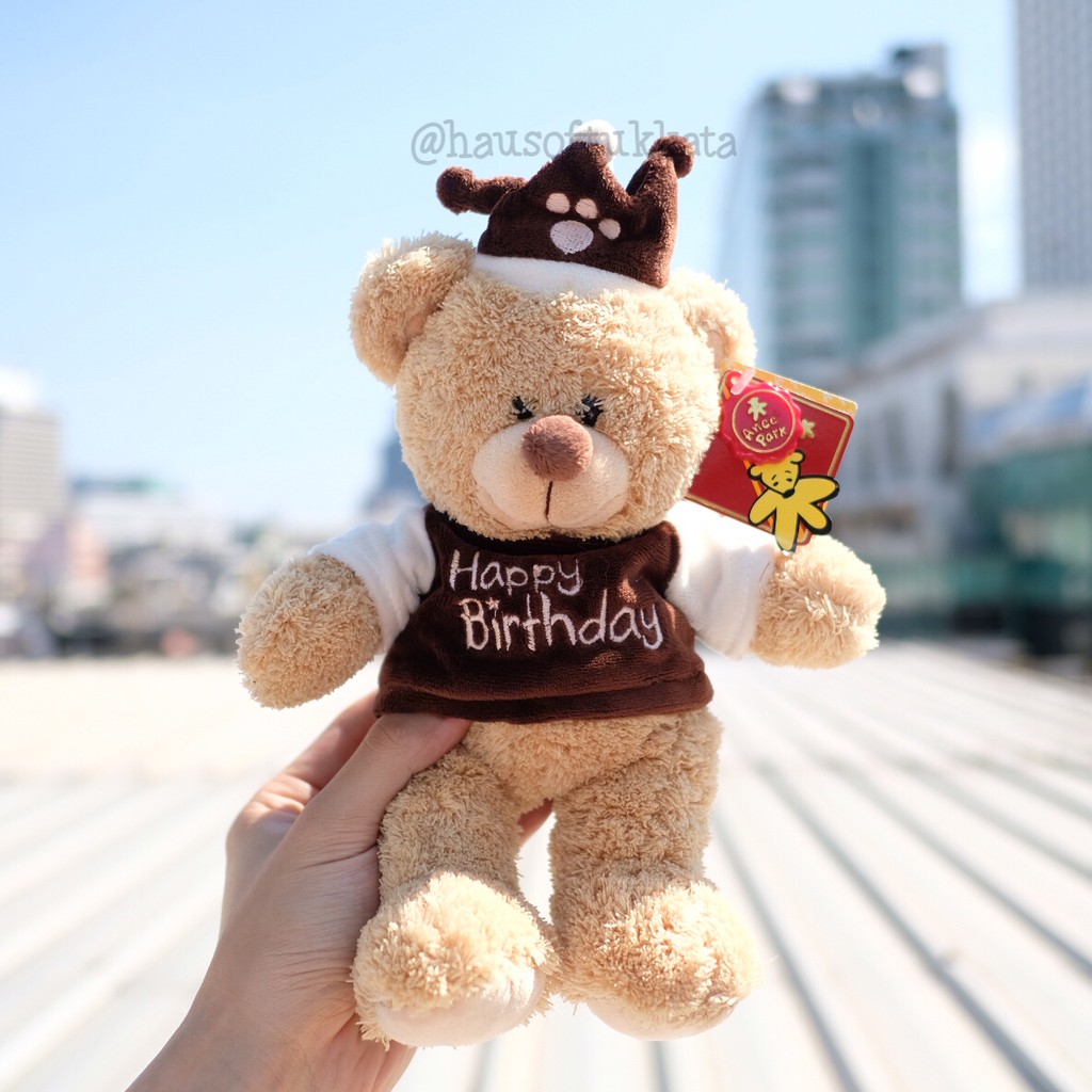 ตุ๊กตา หมี สวมเสื้อ Happy Birthday สุขสันต์วันเกิด 10นิ้ว Anee Park อานี ปาร์ค ตุ๊กตาหมี ของขวัญ ของขวัญวันเกิด วันเกิด