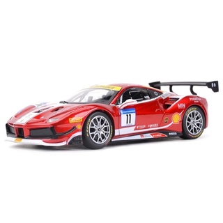 โมเดลรถยนต์ โมเดลรถเหล็ก โมเดลรถ Ferrari 488 Challenge Burago 1/24 พร้อมส่งจาก กทม.