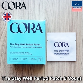 Cora® The Stay Well Period Patch 6 Count แผ่นแปะ ลดปวดประจำเดือน Made with Plant Based Ingredients to Comfort and Balanc