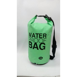 Waterproof Bag กระเป๋ากันน้ำ สีเขียว ขนาดความจุ 15 ลิตร