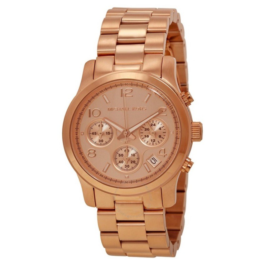 Michael Kors นาฬิกาข้อมือผู้หญิง Runway Rose Gold-Tone Watch MK5128