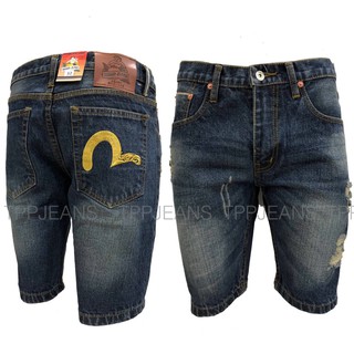 Mens Shorts Denim Selvedge กางเกงขาสั้นชายสียีนส์ฟอก ริมแดง เนื้อผ้าดี ทรงสวย ปักด้ายทอง งานตัดเย็บอย่างดี Size 28-38