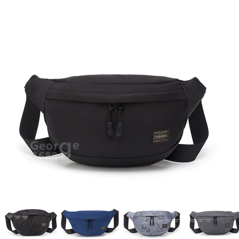 ในสต็อกLeisure Nylon Mens Waist Pouches Wild belt bag Simple Chest pack กระเป๋าคาดเอว