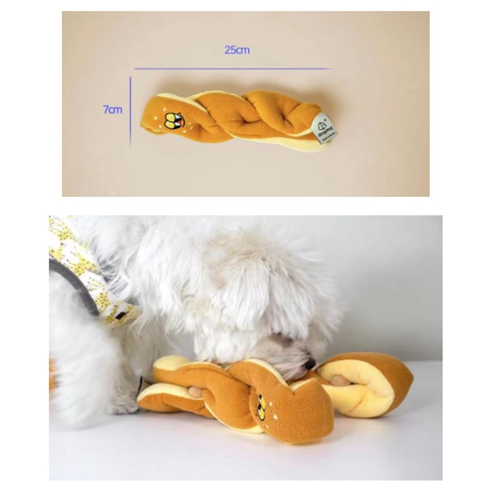 ของเล่นผ้าหมา Twist Dog Toy 25x7cm ขนมปังทวิช ผ้ากัด สุนัข