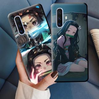 OPPO A52 A53 A35 A92 Reno 4 Pro Ace Find X2 Black soft Phone case kimetsu no yaiba