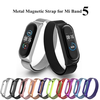 สายนาฬิกาข้อมือโลหะแม่เหล็กสําหรับ for Xiaomi Mi Band 6 5 Bracelet Miband 6 5 Nfc