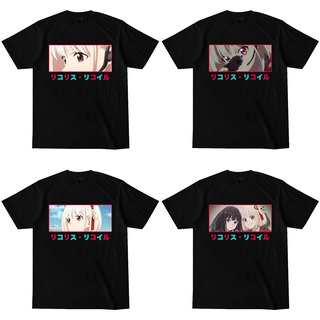 เสื้อยืดคอกลม พิมพ์ลาย Lycoris Recoil Takina Chisato สีดํา สีขาว สําหรับผู้ชาย และผู้หญิง