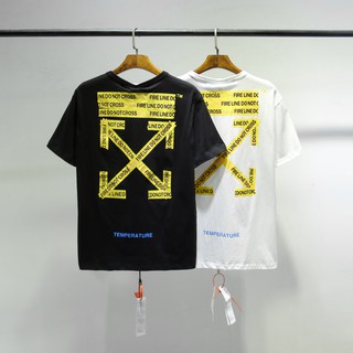 เสื้อยืดลําลอง คอกลม แขนสั้น พิมพ์ลายโลโก้ off-white แฟชั่นสตรีท สําหรับผู้ชาย และผู้หญิง S-5X