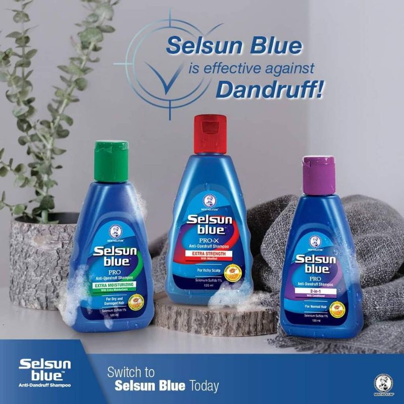 Selsun Blue Anti-Dandruff Shampoo 120ml./200ml. แชมพูขจัดรังแค