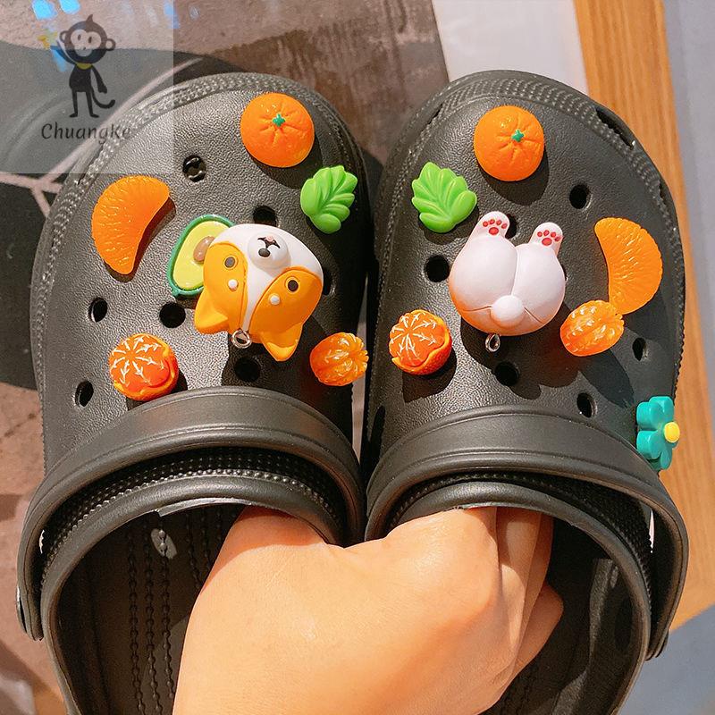 🔥DIY ที่ติดรองเท้า crocs สไตล์น่ารัก ตัวการ์ตูนติดรองเท้า ตกแต่งสวยงาม รูปแบบการ์ตูน ตัวติดรองเท้าหัวโต