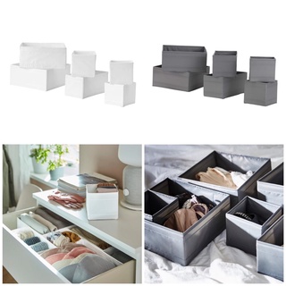 IKEA (อิเกีย) กล่องผ้าสำหรับจัดเก็บของให้เป็นระเบียบ จำนวน 6 ใบ