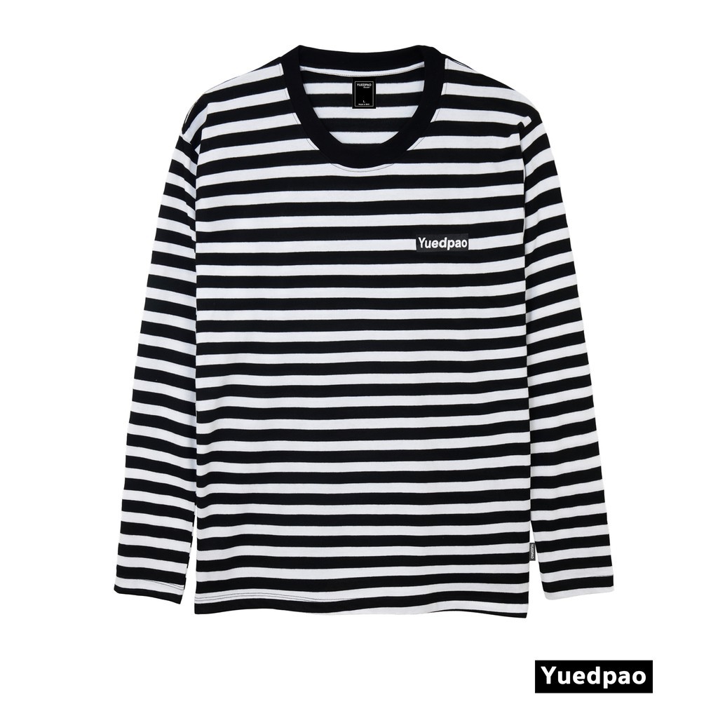yuedpao ยืดเปล่า yuedpao Yuedpao [ แขนยาวริ้วเล็ก_สีดำ ] รับประกัน ไม่ย้วยมากกว่า 2 ปี ผ้านุ่ม เสื้อ