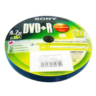 แผ่น DVD+R DVD-R Sony 16X แพ็ค 10 แผ่น คุณภาพสูง