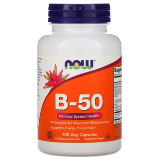 [Exp2025] B-50 วิตามินบี 100 Veg Capsules อาหารเสริมสำหรับสมอง