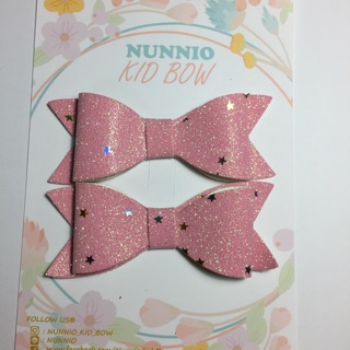 Leather glitter bow/คู่