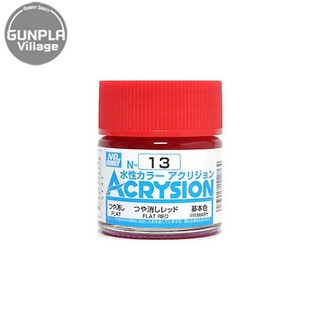 Mr.Hobby MR.ACRYSION COLOR N-13 FLAT RED 4973028112764 (สี)