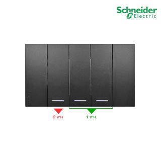 Schneider Electric ชุดสวิตช์สองทาง ขนาด 1ช่อง 1ตัว+สวิตช์ทางเดียว 2ตัว พร้อมฝาครอบสีดำ รุ่น AvatarOn A - ชไนเดอร์