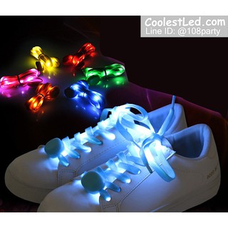 เชือกผูกรองเท้าเรืองแสง มีไฟ Led กระพริบ ทำจากเชือกรองเท้าไนล่อน มีสินค้าพร้อมส่งในไทย