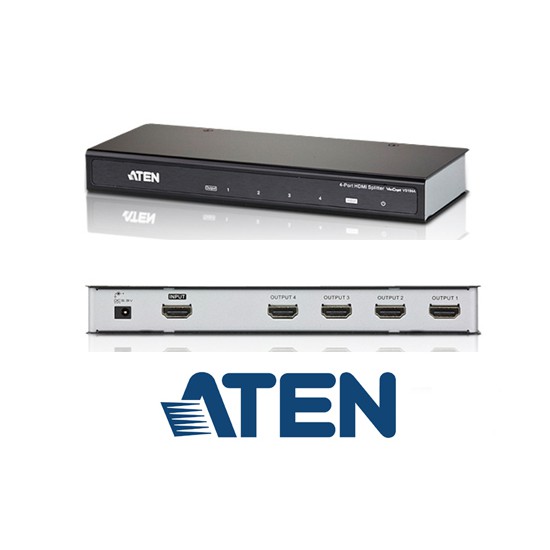 ATEN 4-PORT VS184A 1 IN 4 OUT HDMI SPLITTER WITH เข้า 1 ออก 4 จอ 4KX2K.(3-YEAR WARRANTY)
