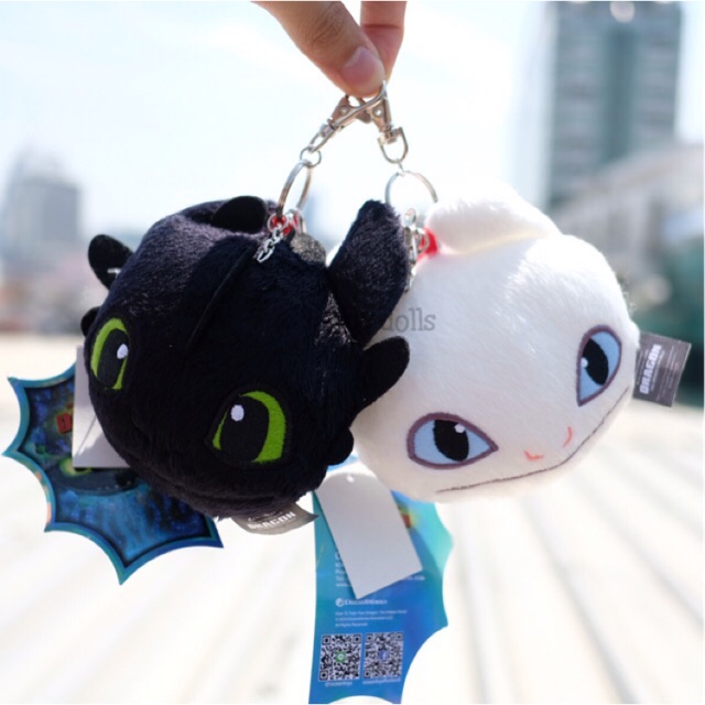 พวงกุญแจ หัว Toothless เพลิงนิล & Light Fury เพลิงนวล 3.5นิ้ว How To Train Your Dragon มังกรเขี้ยวกุ