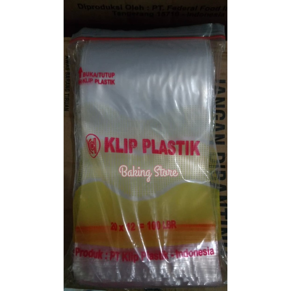 กระเป๋าคลิปพลาสติก - ถุงซิปล็อค 12x20ซม. บรรจุ 100 แผ่น