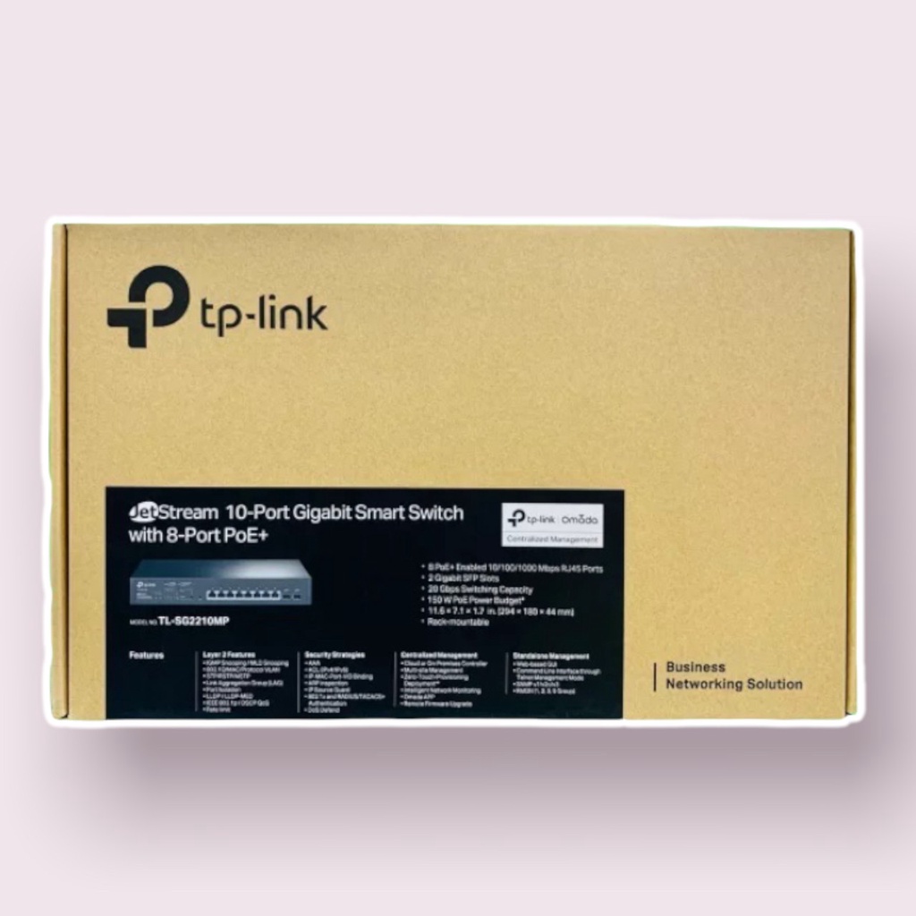 TP-LINK TL-SG2210MP JetStream 10-Port Gigabit Smart Switch with 8-Port PoE+