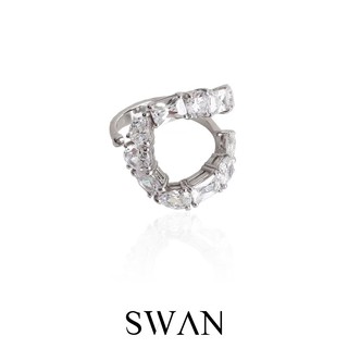 SWAN - Ava Open Ring แหวนเงินแท้ ฟรีไซส์ ฝังเพชรคิวบิกเซอร์โคเนีย cubic zirconia