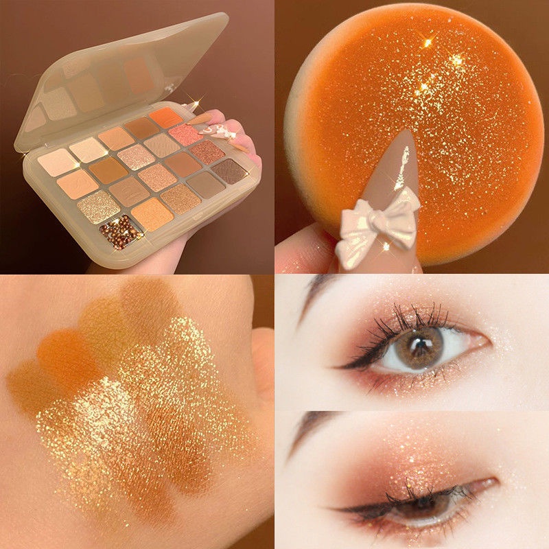 20 สีอายแชโดว์ Palette INS ราคาถูก งานเลี้ยงนักศึกษาทุกวันโลกสีแต่งหน้า ประกายมุก ซุปเปอร์แฟลช,พาเลทอายแชโดว์,เปลือกตา