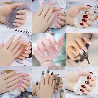 พร้อมส่ง เล็บปลอม【ราคาพิเศษ Part 】24ชิ้น ฟรีกาว 💯PVC Fake nails อัปเดตใหม่ทุกเดือน mama studio