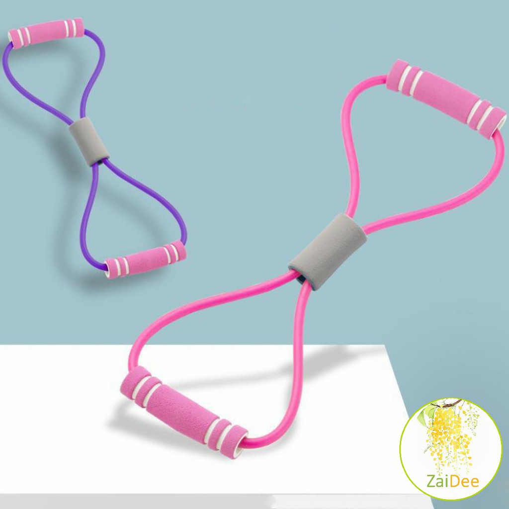 ยางยืดเลข 8 บริหารร่างกาย ผู้เริ่มต้นบริหารกล้ามเนื้อ หรับออกกำลังกายและ โยคะ  * อุปกรณ์ช่วยสำ Yoga - รูปที่ 4