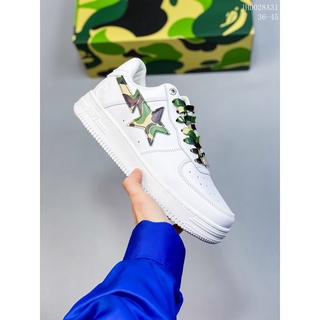 รองเท้าผ้าใบลําลอง รุ่น Bape x Air Force 1 Sta Low Air Force One Low-Cut สไตล์คลาสสิก เข้ากับทุกการแต่งกาย สไตล์สปอร์ต