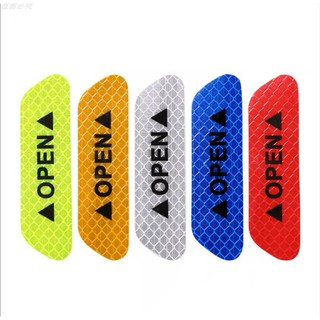 สติกเกอร์สะท้อนแสง open สำหรับติดรถยนต์ 4 ชิ้น