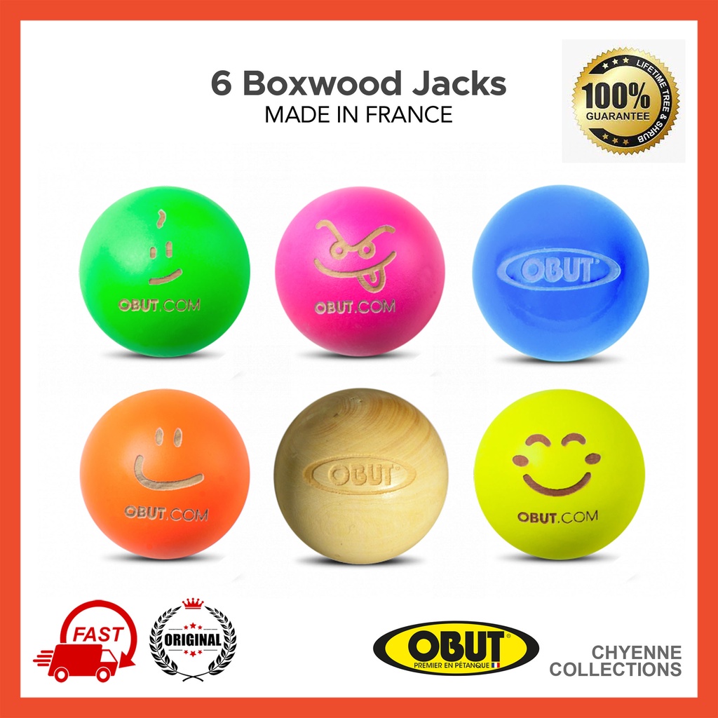 Obut แจ็คไม้เปตอง 6 ชิ้น • ลูกบอลไม้ สไตล์ฝรั่งเศส สําหรับแข่งขัน