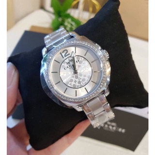 COACH 14503140 BOYFRIEND SIGNATURE SILVER WATCH สายและตัวเรือนสแตนเลสสีเงิน