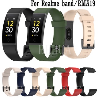 สายนาฬิกาข้อมือซิลิโคน แบบเปลี่ยน สําหรับ Realme band Smart Bracelet Realme band RMA199