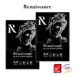 Renaissance สมุดแพด กระดาษดำ ขนาด A4 150 แกรม 32 แผ่น