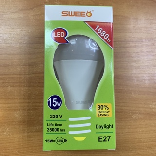 SWEEO(25,000ชม.)หลอดLED 15 วัตต์แสงขาว daylight