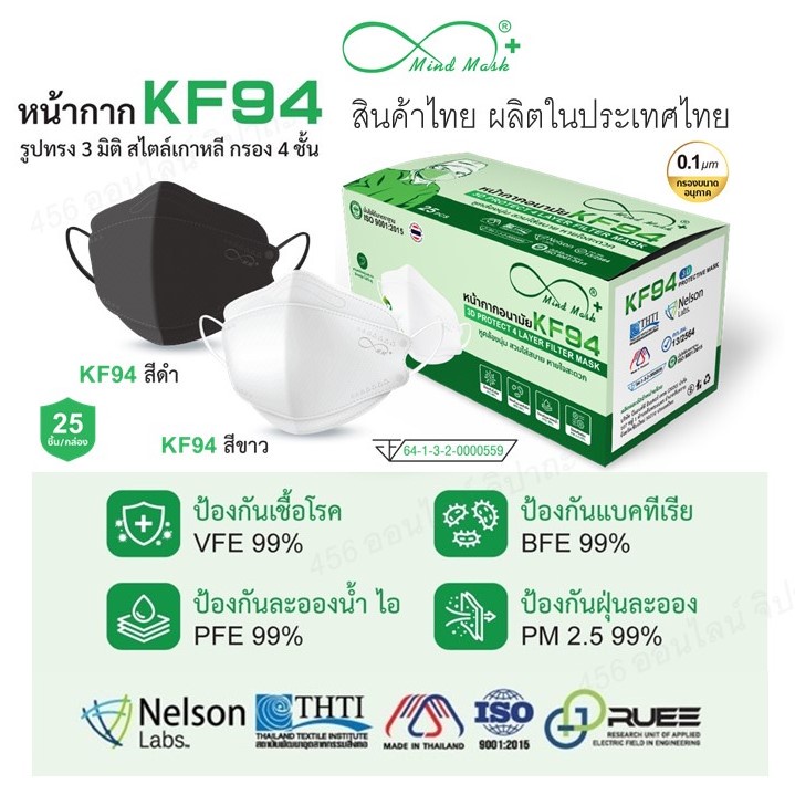 Mind Mask หน้ากากอนามัย KF94  ผลิตโรงงานไทยที่ได้คุณภาพและมาตรฐาน สะอาด ปลอดภัย