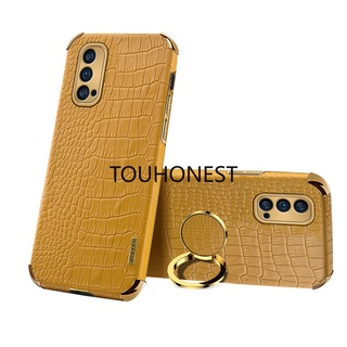 เคส Casing OPPO Reno 5K เคส OPPO Reno 4F Case OPPO Reno5 Pro เคส OPPO Reno5 Pro Plus เคส OPPO Reno6 Pro Reno4 Pro Plus Lite Crocodile Pattern Soft Leather Ring Phone Case โทรศัพท์มือถือหนังนิ่ม ลายหนังจระเข้ พร้อมแหวนนิ้ว สําหรับ