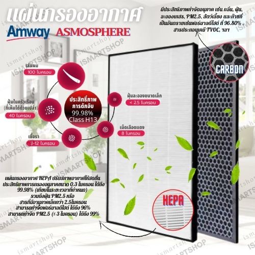 แผ่นกรองอากาศ แอมเวย์ Amway Atmosphere (Hepa เเละ Carbon) ไส้กรองอากาศ แอมเวย์ แอทโมสเฟียร์