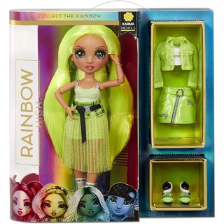 Rainbow High Karma Nichols – Neon Green Fashion Doll ตุ๊กตาแฟชั่น Karma Nichols สีรุ้ง สีเขียวนีออน