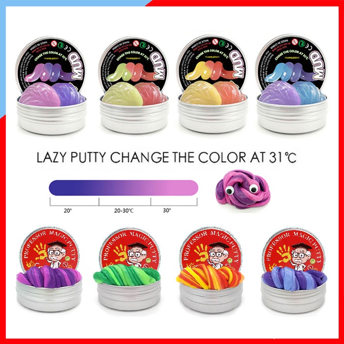 K419-C50 สไลม์ อเมริกา สลาม Putty slime เปลี่ยนสีตามอุณหภูมิ ฝึกกล้ามเนื้อมัดเล็ก เนื้อไม่เหลว
