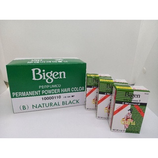 Bigen บีเง็น ผงย้อมผม ( B ) Natural Black สีดำธรรมชาติ 6g.