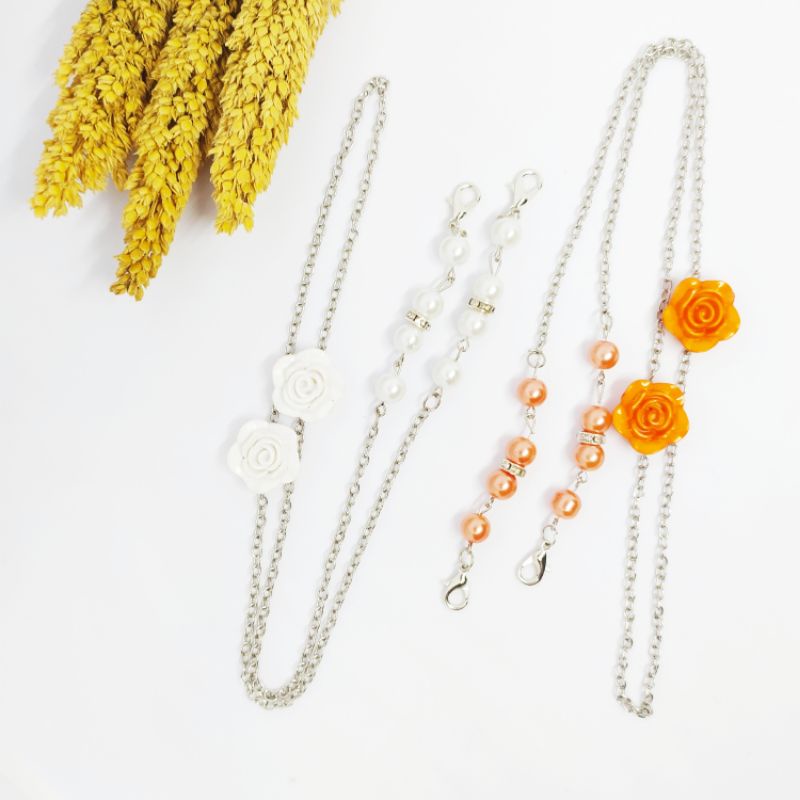 MAWAR NF - สายรัดหน้ากาก 2 in 1 ชุดสร้อยคอและขั้วต่อ