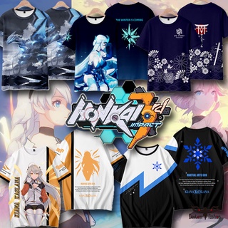 【CustomFashion】เสื้อยืดคอกลม แขนสั้น พิมพ์ลายกราฟฟิคเกม Honkai Impact 3 3D แฟชั่นฤดูร้อน สําหรับเด็กผู้ชาย