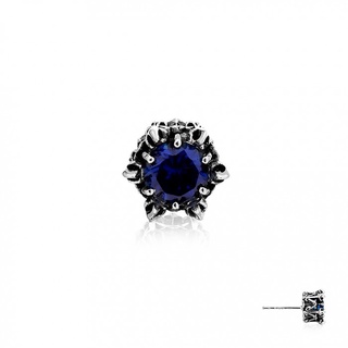 ake ake Crown Of Zeus Earring Stud-Royal Blue  ต่างหูเงินแท้ 925 ปักก้านลายมงกุฏตรีศูล ฝังพลอยคริสตัลสีน้ำเงิน *จำหน่ายเป็นข้าง