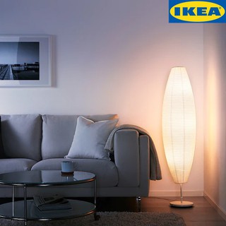 IKEA SOLLEFTEÅ ซูลเลฟเทอัว โคมไฟตั้งพื้น , ทรงรี ขาว  แนะนำให้ใช้หลอด LED E14 หลอดจำปาแก้วขุ่น สีขาว (3 ดวง)